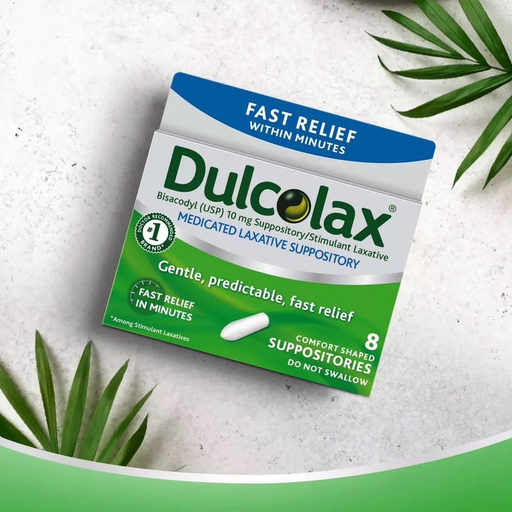 Dulcolax Laxative Suppository, Medicated, Comfort Shaped - 8 suppositories