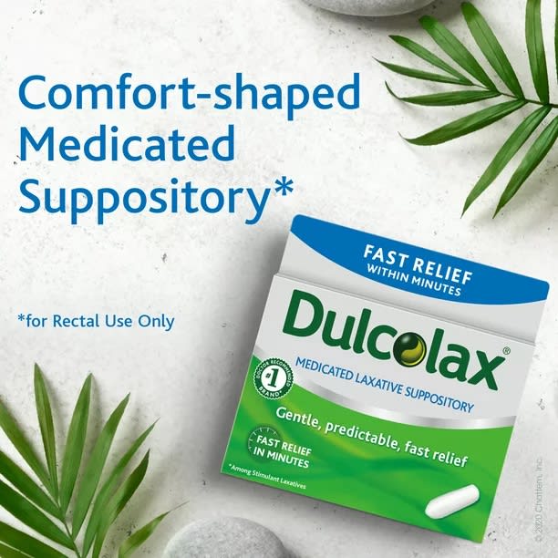 Dulcolax Suppositories 10mg Bisacodyl Contact Laxative 5's (Adult)