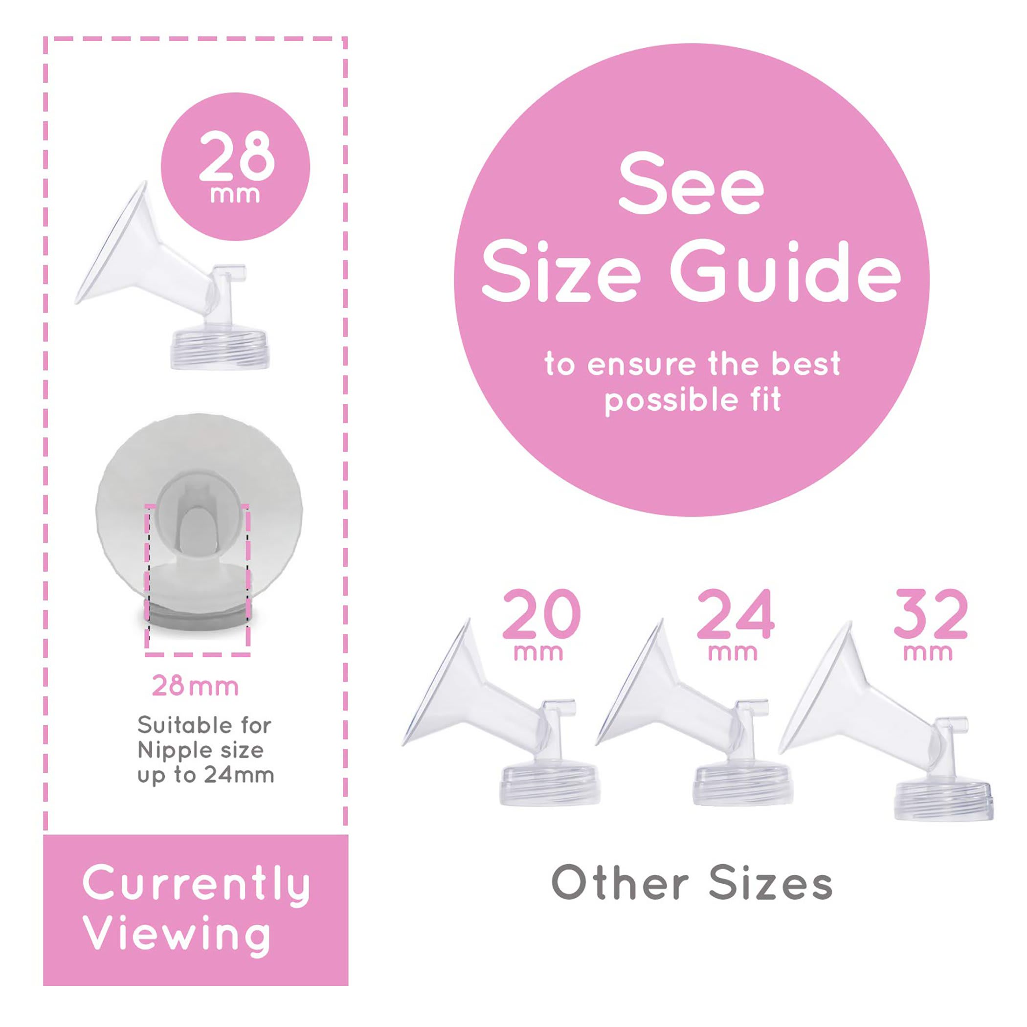 Spectra Breast Pump Shield Flange, 28 mm