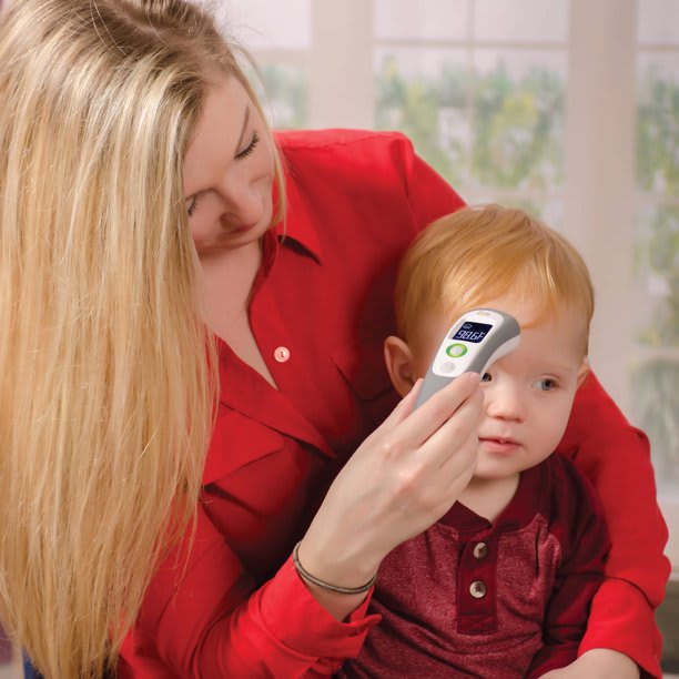 HealthSmart Talking Infrared Ear & Forehead Thermometer, No Probe Covers  Needed, FSA & HSA Eligible, Visual Fever Alarm, Audio Readings in English 