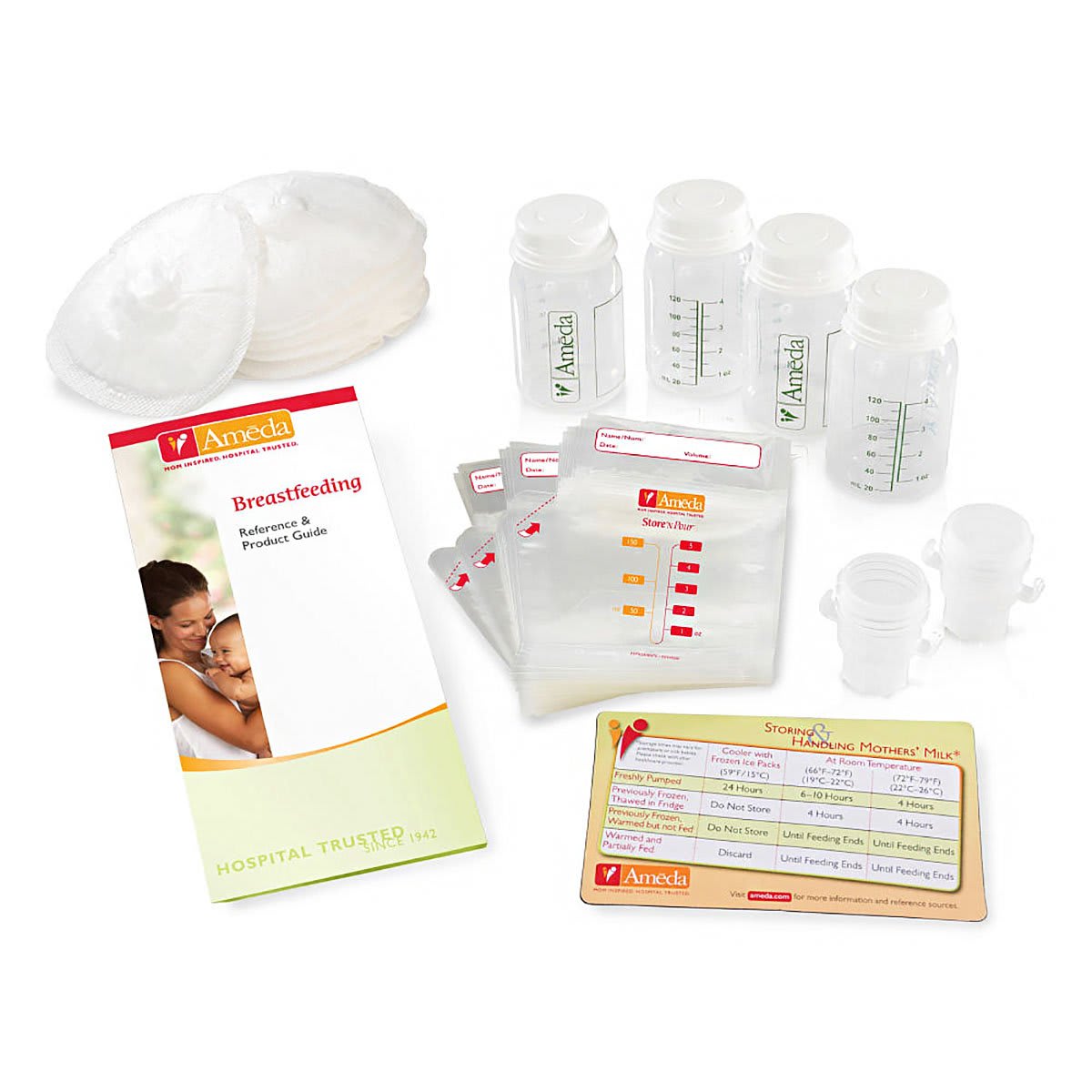 Lansinoh Breastfeeding Starter Set, Contains: 24 disposable Nursing Pads, 1  LatchAssist Nipple Everter, 2 TheraPearl Packs, 1 Lanolin Nipple Cream Tube  0.25 oz. 