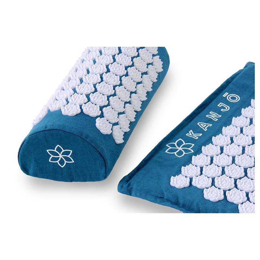 FSA HSA Eligible Kanjo Premium Acupressure Mat and Pillow Set for Back Pain  Relief & Neck Pain Relief, with Memory Foam Pillow, Includes Carry Bag