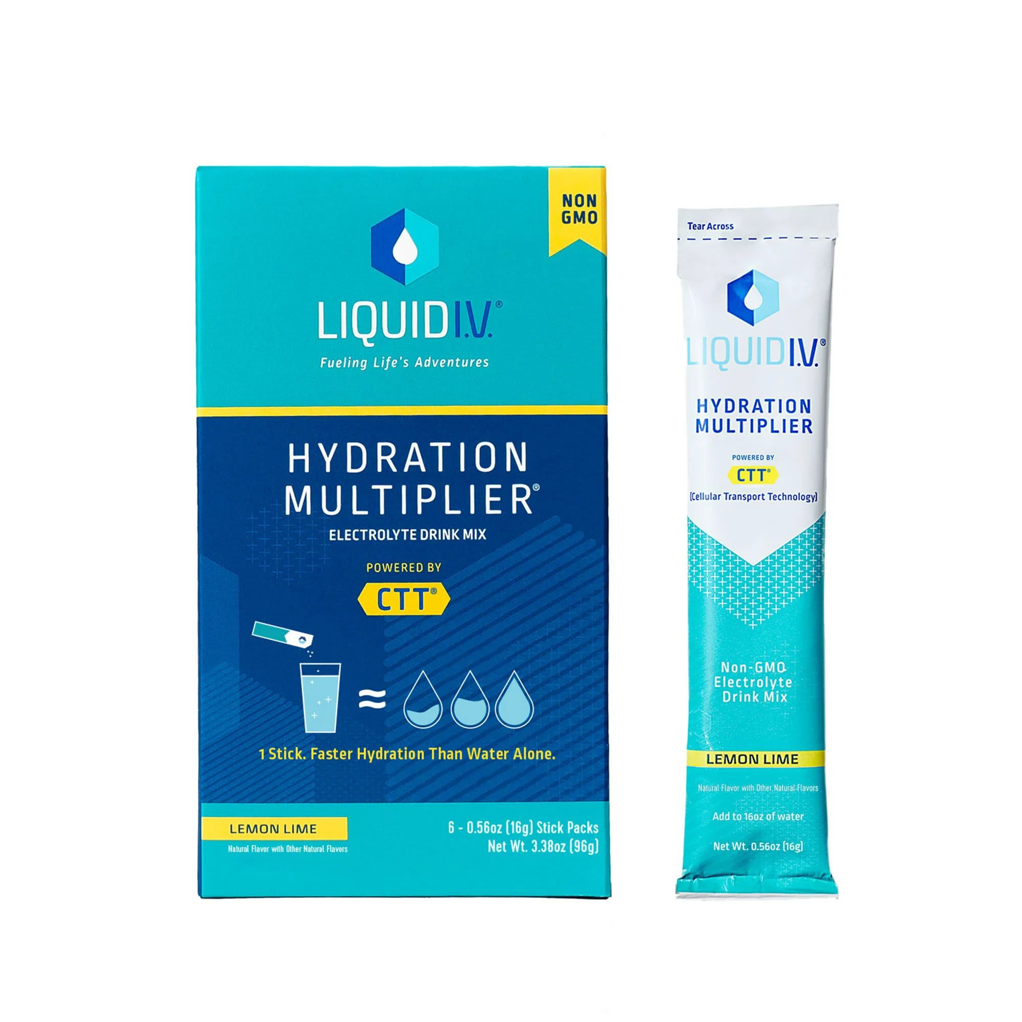 Liquid I.V. Hydration Multiplier Electrolyte Powder Packet Drink Mix, Lemon  Lime - 6 ct