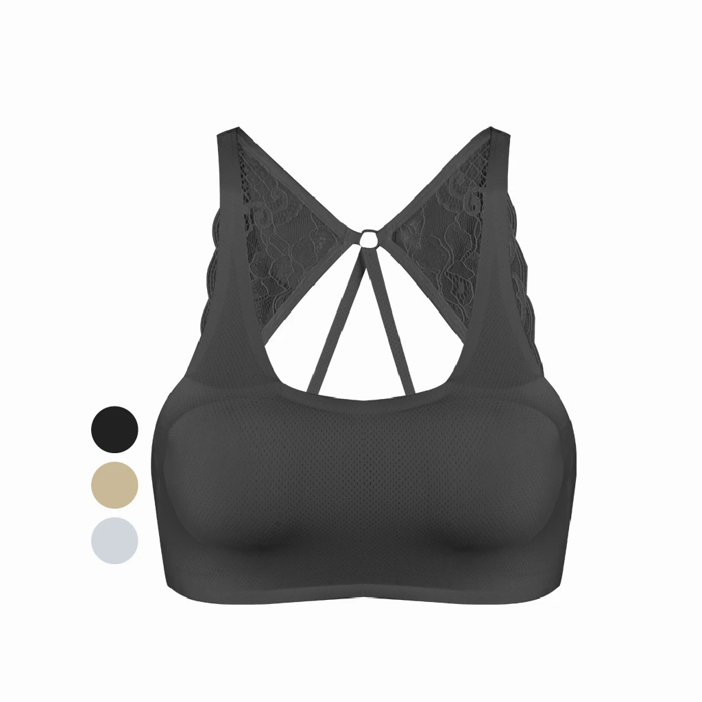 Lily Bra Wireless Bra เสื้อชั้นในไร้โครง ตะขอหน้า สี ส้มพีช จำนวน