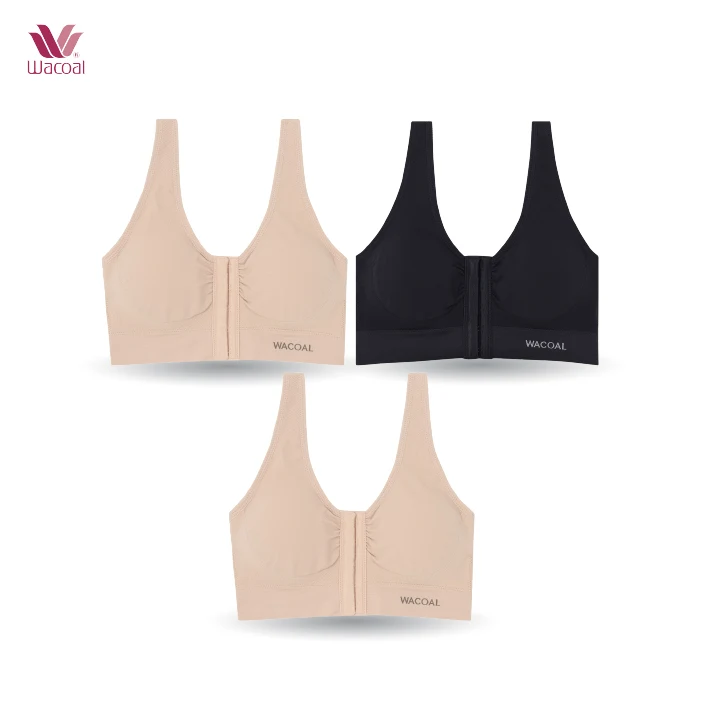 Lily Bra Wireless Bra เสื้อชั้นในไร้โครง ตะขอหน้า สี ส้มพีช จำนวน