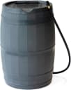 FCMP Outdoor 45 Gallon Heavy Duty Rain Water Catcher Barrel Container with Hose and Debris Screen for Outdoor Plants, Garden, and Landscapes (RC45-GRY) Grey