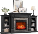 Naice 72" Electric Fireplace with Mantel Fireplace TV Stand for Living Room