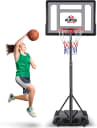 Kids Basketball Hoop Outdoor - 70-84" Adjustable Height, 33" Backboard