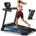 MERACH T12 Foldable Treadmill for Home, 300 LBS Capacity, Wide Running Belt