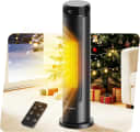 MORENTO Space Heater for Indoor Use, 1500W Ceramic Fast Heat, Electric Space Heater for Large Room with Remote, Thermostat, Digital Display, 5 Modes, 12H Timer, 70° Oscillation, 23dB Black 1 Pack