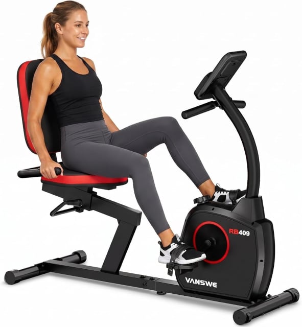 VANSWE Recumbent Exercise Bike for Home Seniors with 380 LB Weight Capacity