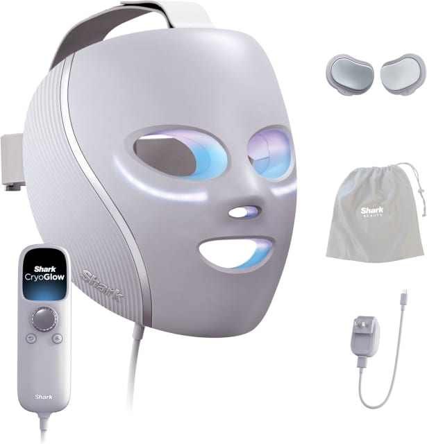 Shark CryoGlow LED Face Mask, Red Light Therapy, Under-Eye Cooling, FW312PL