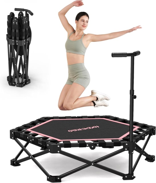 HXD-ERGO Rebounder Trampoline for Adults with Handle, 42''/48''