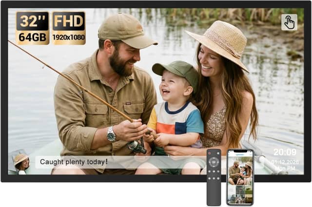 BSIMB 32" Digital Picture Frame, Touchscreen Large Display, 64GB