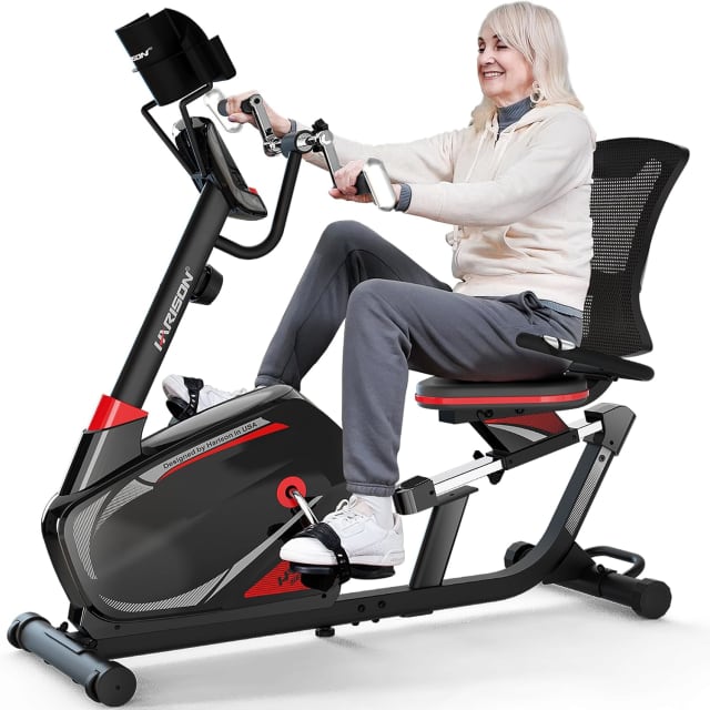HARISON Recumbent Exercise Bike for Seniors, 16 Levels, Quiet, 400 lb Capacity