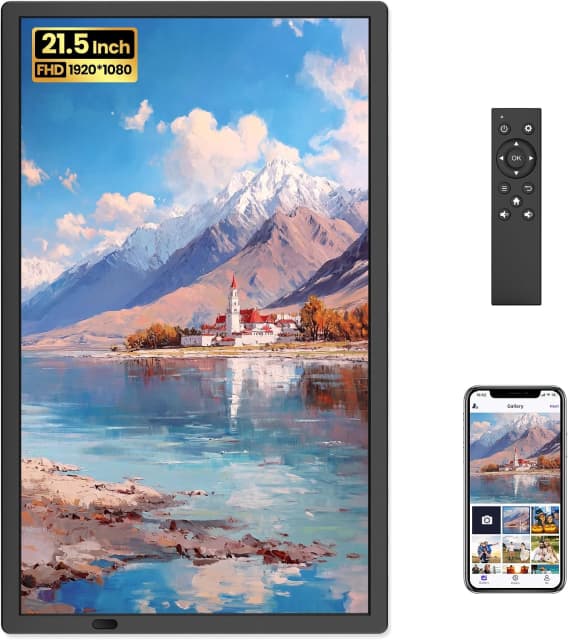 21.5" Large Digital Picture Frame, 64GB Uhale WiFi Frame with Matte Screen