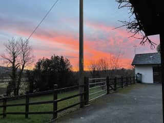 View to the West from Gelli Lon at sunset