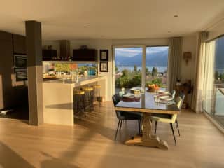 Dining room and open kitchen