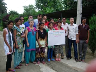 Volunteering in Nepal. (I'm the one with grey hair.)