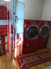 Laundry Area - you can tell I love the colour red