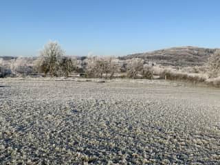 View across the fields on a wintry morning