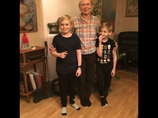 Me and my grandchildren at my home.