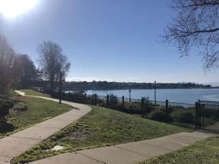 Condo community outdoors leading to the San Francisco Bay Trail, beach, parks, and restaurants! - My condo is a 3 minute walk to here.