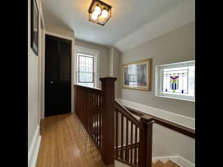 Stairs and Guest Bathroom.