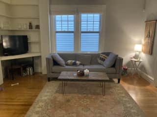 Living room. TV with bluetooth speaker and streaming services.