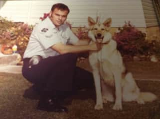 This is a photo of me with my police dog in 1981