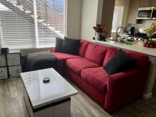 Living room with coffee table