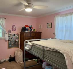 Second bedroom with loft bed and room for air mattress underneath