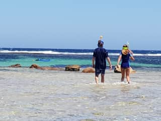 Snorkeling with the grandchildren locally.