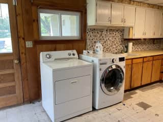 Laundry area of the daylight basement