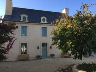 This is the house and courtyard - we are right in the middle of the village but hidden by high stone walls on almost three sides. The last side is a small river, more a stream!