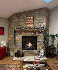 Living room fireplace