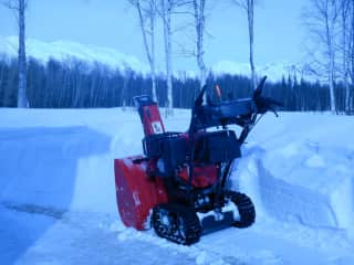 We have a great Honda snow blower. It makes life much easier in the winter although there are snow shovels available should you feel more athletic!