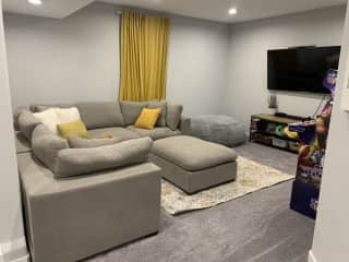 Living room in basement level.