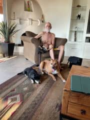 Three pups in Jocotopec. No David is not naked but wearing swim trunks.