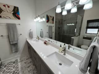 Main bed bathroom - two vanity sinks