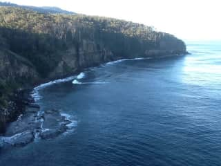 View from cliff 50 metres from house