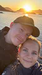 Enjoying the midnight sun in Lofoten.