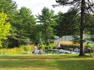 View from the house towards the pool