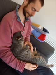 Hi, it's Matt, snuggling a cat!