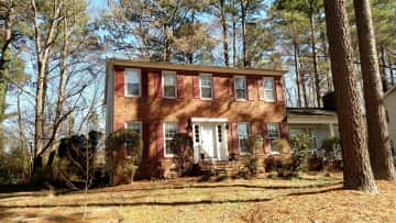 Our home and the F bus stop for free Chapel Hill Transit System is right in front of our home!