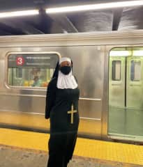 Blessing the Halloween partygoers in NYC!