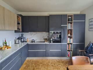 Kitchen, open to sitting room.