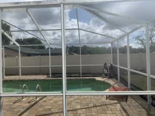 Backyard enclosed pool