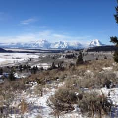 View of Teton range from above the subdivision