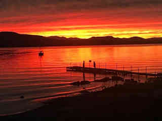 view from Lake Champlain at sunset - 2 miles from the house